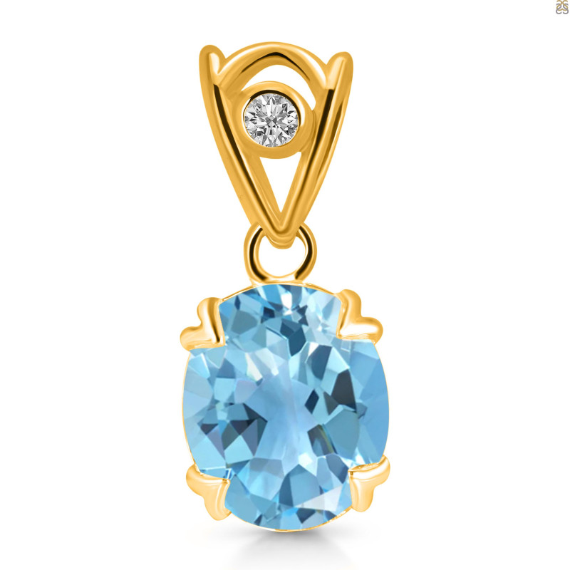 Blue Topaz Pendant BTZ-RDP-750-V-LOOP.