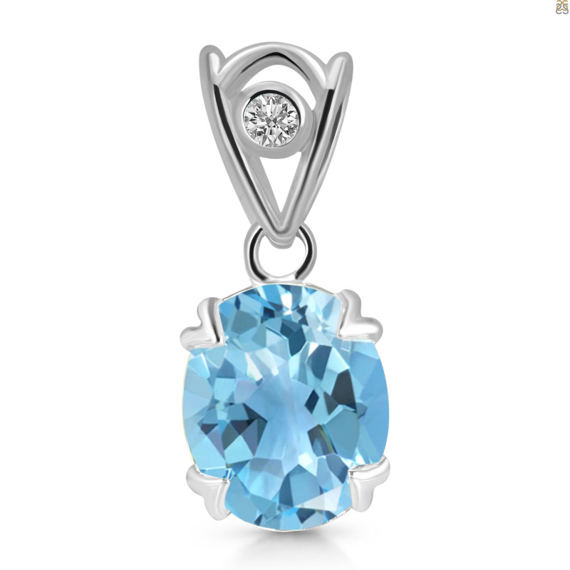 Blue Topaz Pendant BTZ-RDP-750-V-LOOP.