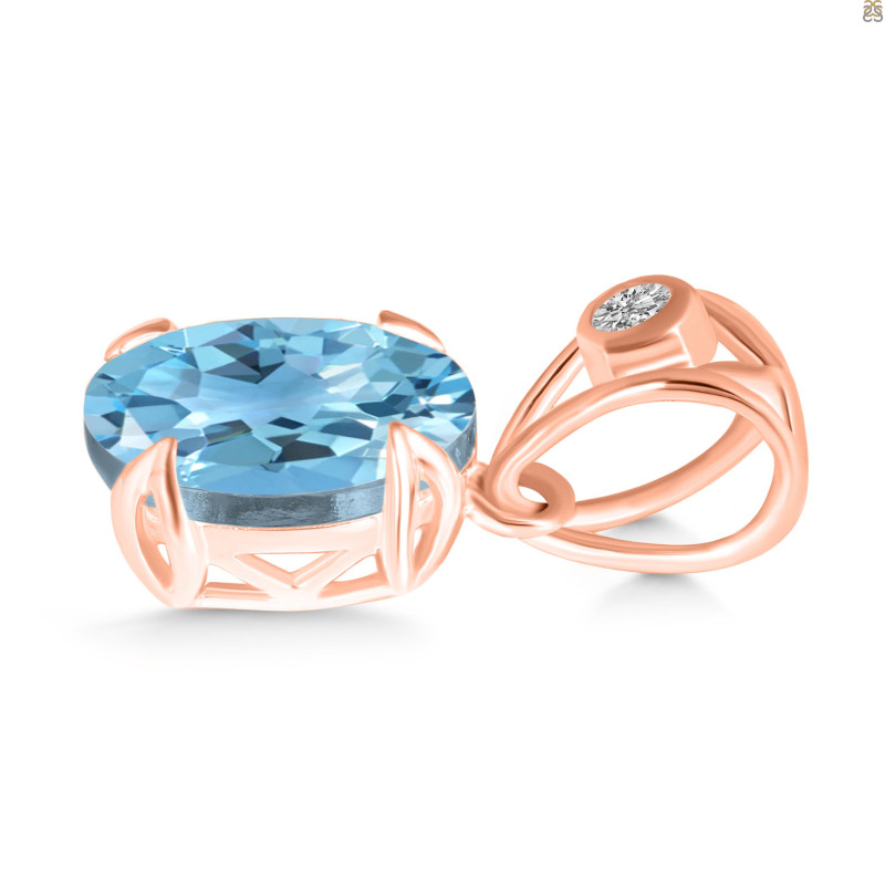 Blue Topaz Pendant BTZ-RDP-750-V-LOOP.