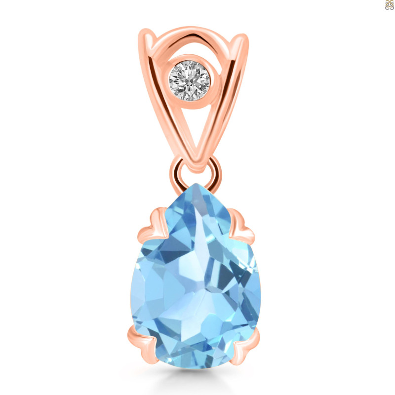 Blue Topaz Pendant BTZ-RDP-752-V-LOOP.