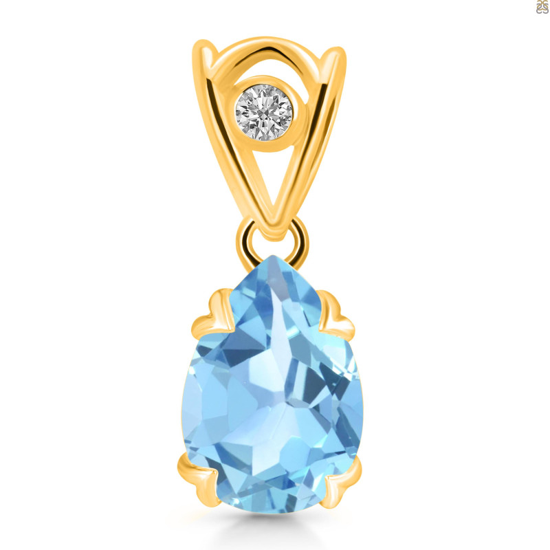 Blue Topaz Pendant BTZ-RDP-752-V-LOOP.