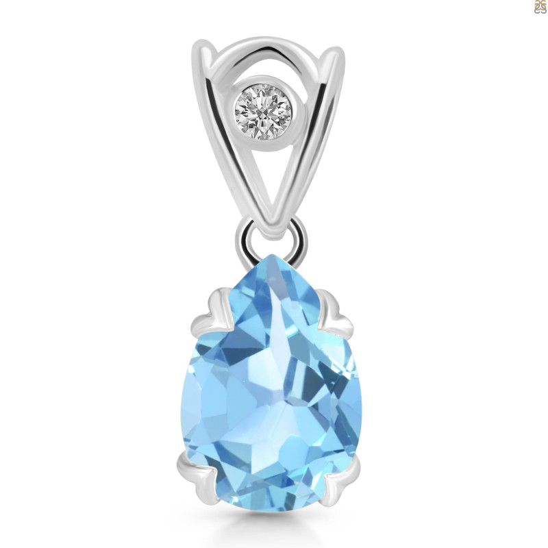 Blue Topaz Pendant BTZ-RDP-752-V-LOOP.