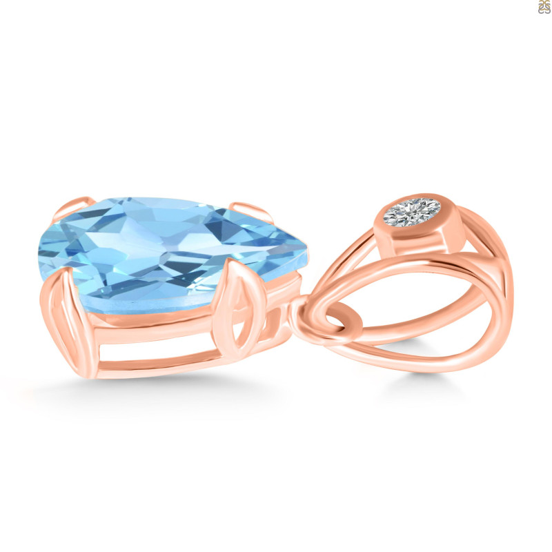 Blue Topaz Pendant BTZ-RDP-752-V-LOOP.
