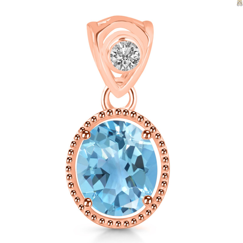 Blue Topaz Pendant BTZ-RDP-755-V-LOOP.
