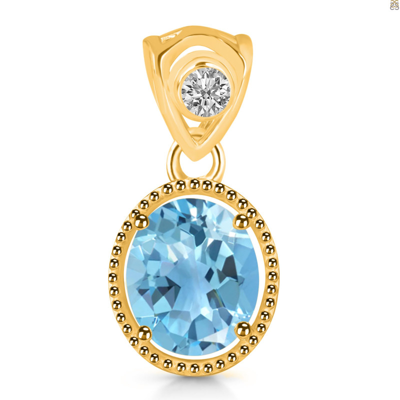 Blue Topaz Pendant BTZ-RDP-755-V-LOOP.