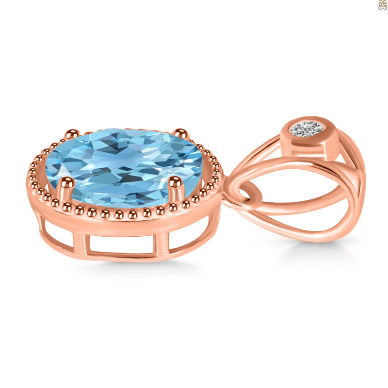 Blue Topaz Pendant BTZ-RDP-755-V-LOOP.