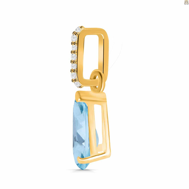 Blue Topaz & White Topaz Pendant BTZ-RDP-757-CZ.