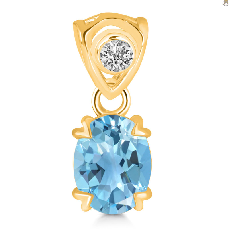 Blue Topaz Pendant BTZ-RDP-762-V-LOOP.