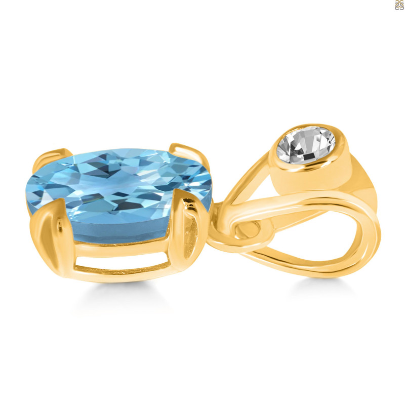 Blue Topaz Pendant BTZ-RDP-762-V-LOOP.