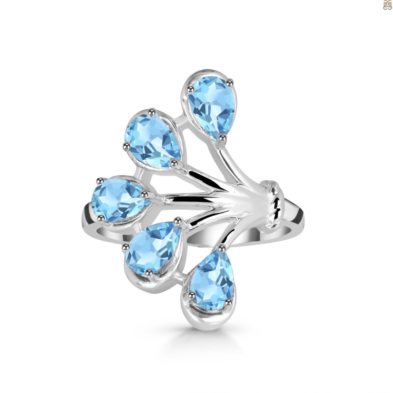 Blue Topaz Ring BTZ-RDR-2062.