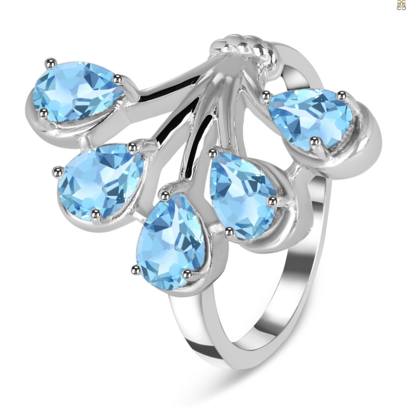 Blue Topaz Ring BTZ-RDR-2062.