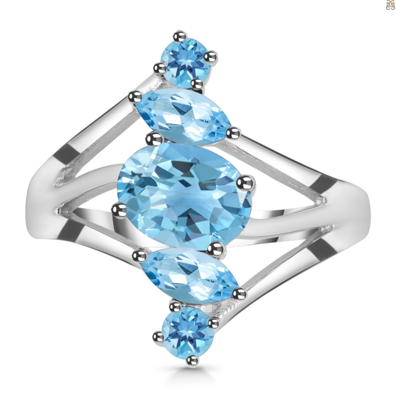 Blue Topaz Ring BTZ-RDR-2063.