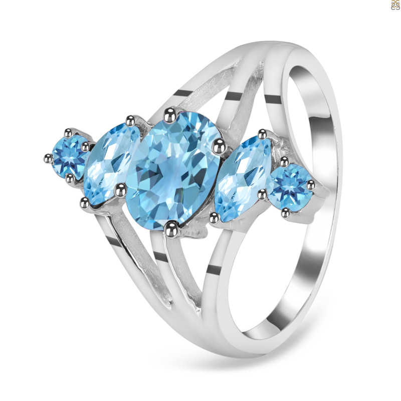 Blue Topaz Ring BTZ-RDR-2063.
