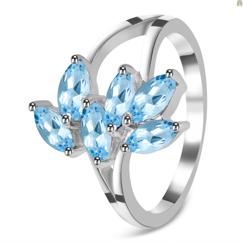 Blue Topaz Ring BTZ-RDR-2066.