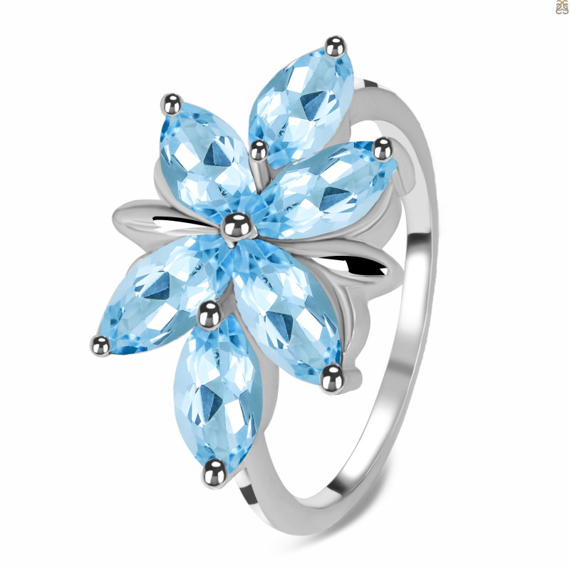 Blue Topaz Ring BTZ-RDR-2067.