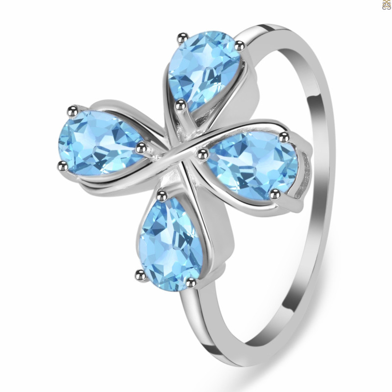 Blue Topaz Ring BTZ-RDR-2069.