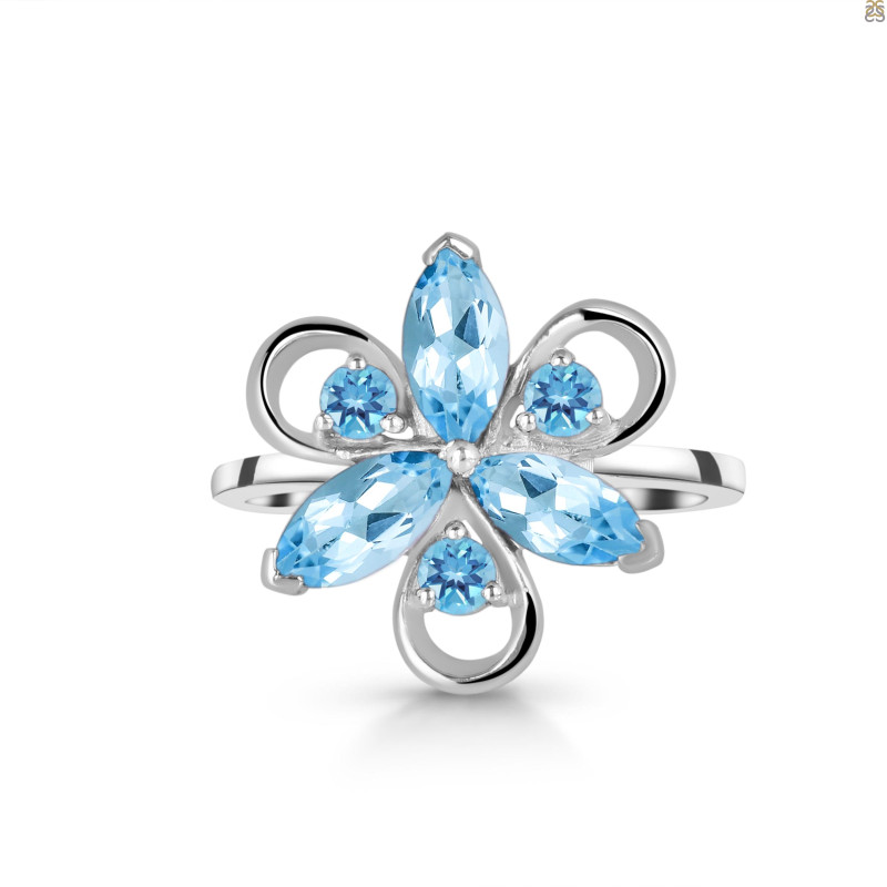 Blue Topaz Ring BTZ-RDR-2070.