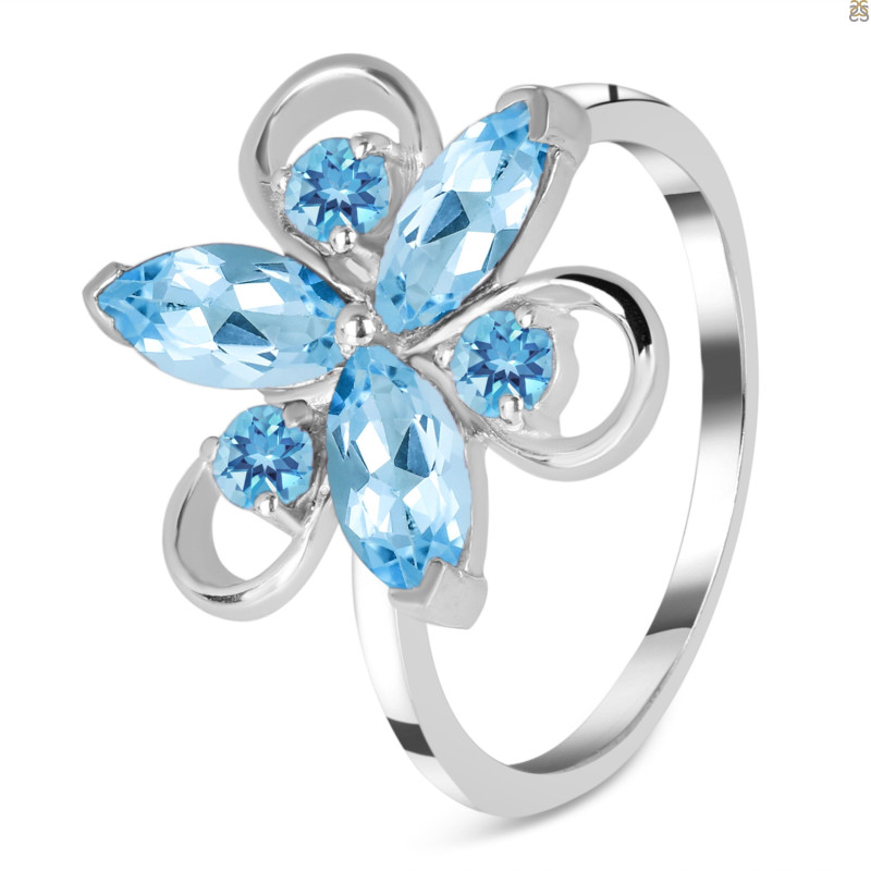 Blue Topaz Ring BTZ-RDR-2070.