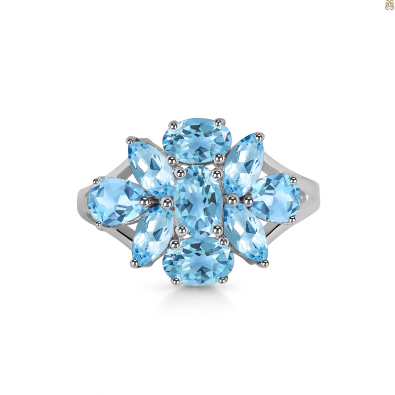 Blue Topaz Ring BTZ-RDR-2071.