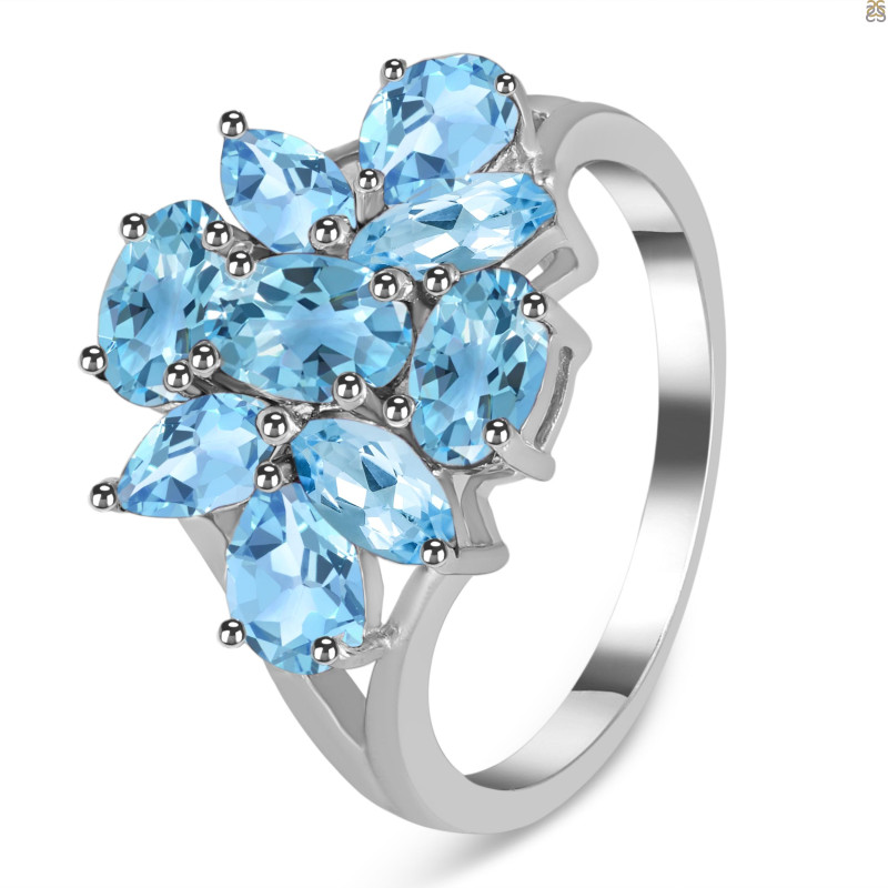 Blue Topaz Ring BTZ-RDR-2071.