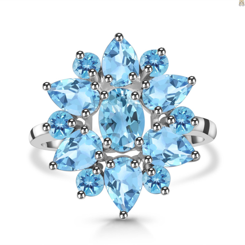 Blue Topaz Ring BTZ-RDR-2073.