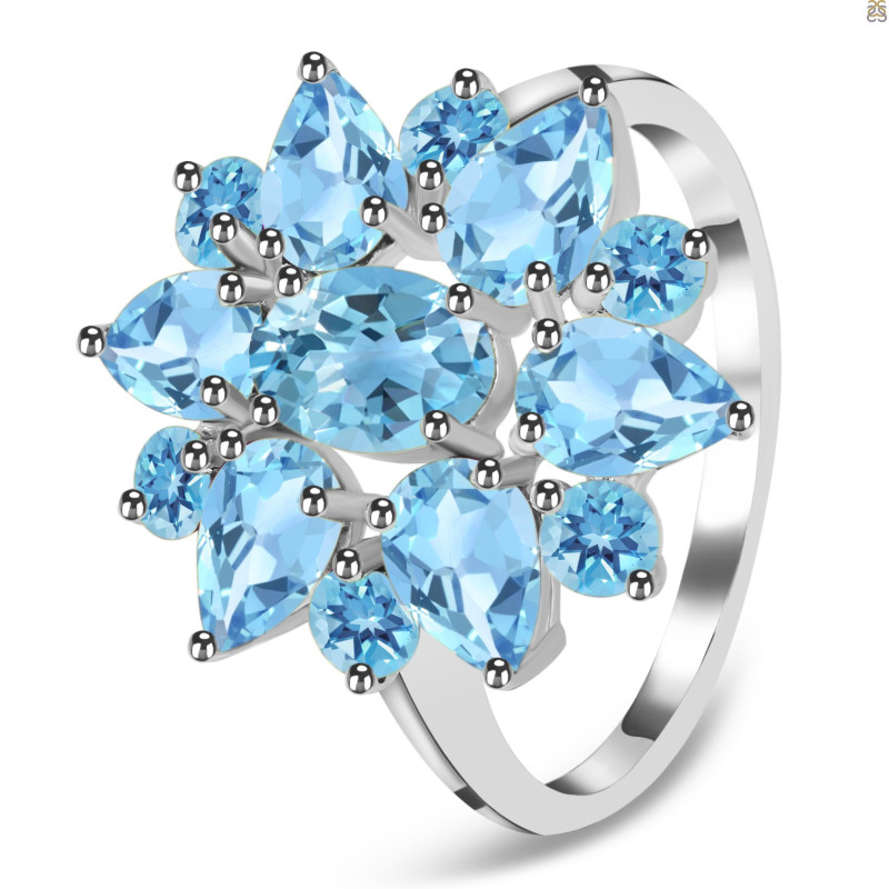 Blue Topaz Ring BTZ-RDR-2073.