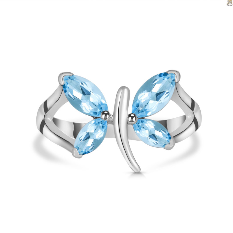 Blue Topaz Ring BTZ-RDR-2075.