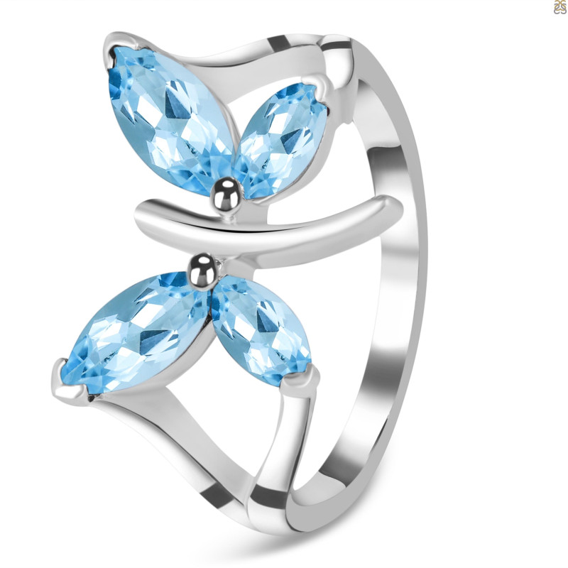 Blue Topaz Ring BTZ-RDR-2075.