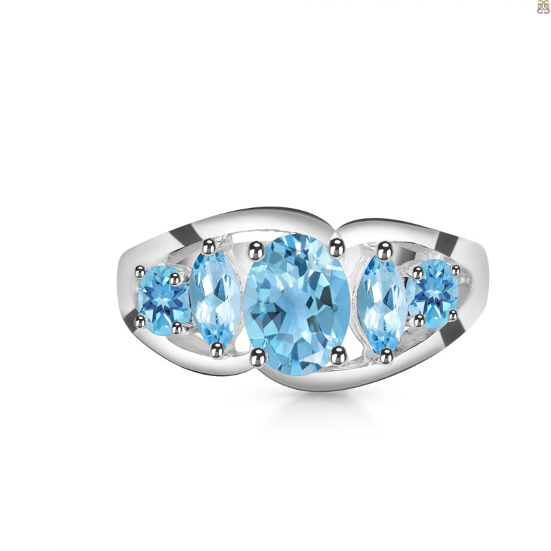 Blue Topaz Ring BTZ-RDR-2077.