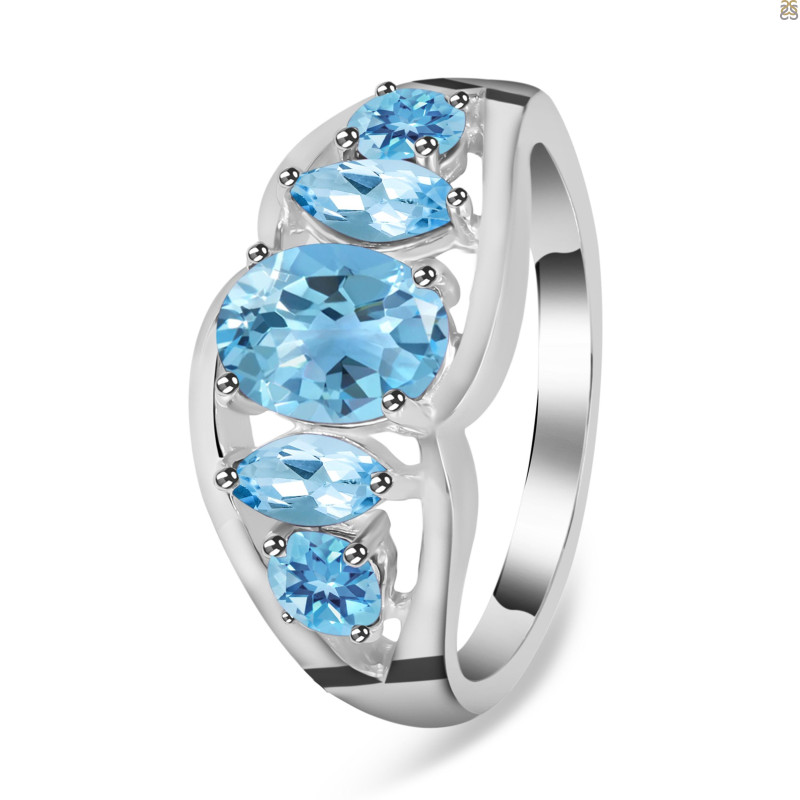 Blue Topaz Ring BTZ-RDR-2077.
