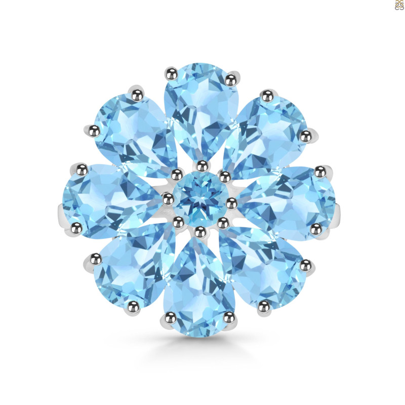 Blue Topaz Ring BTZ-RDR-2078.