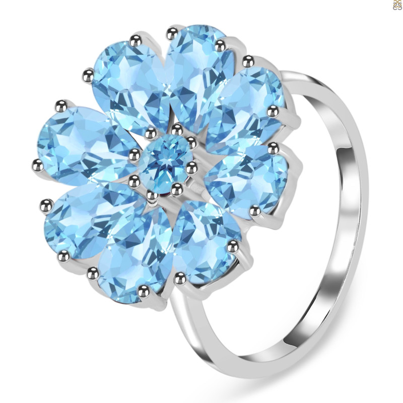 Blue Topaz Ring BTZ-RDR-2078.