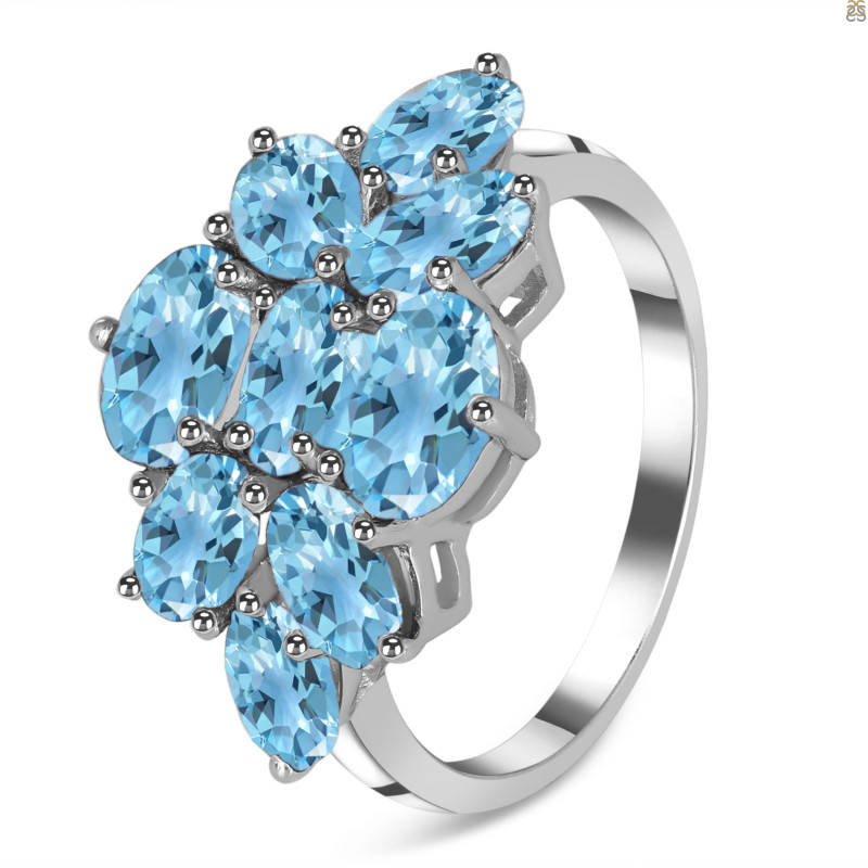 Blue Topaz Ring BTZ-RDR-2084.