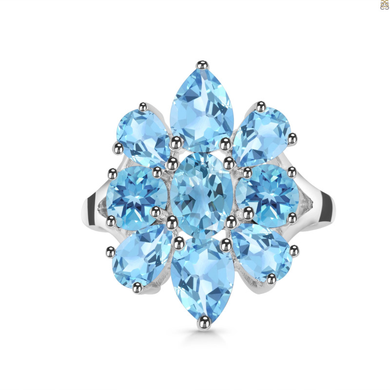 Blue Topaz Ring BTZ-RDR-2085.