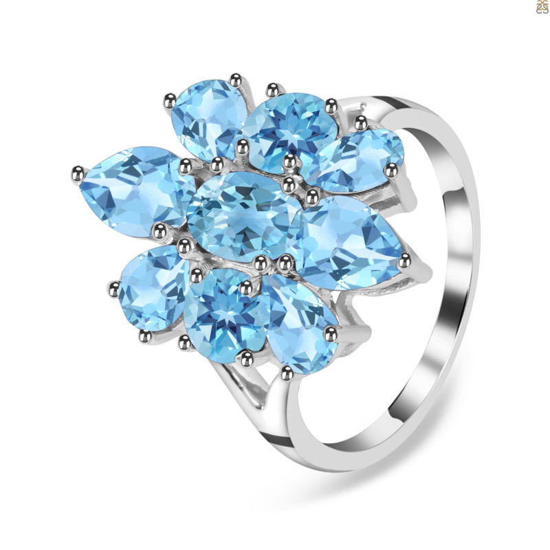 Blue Topaz Ring BTZ-RDR-2085.
