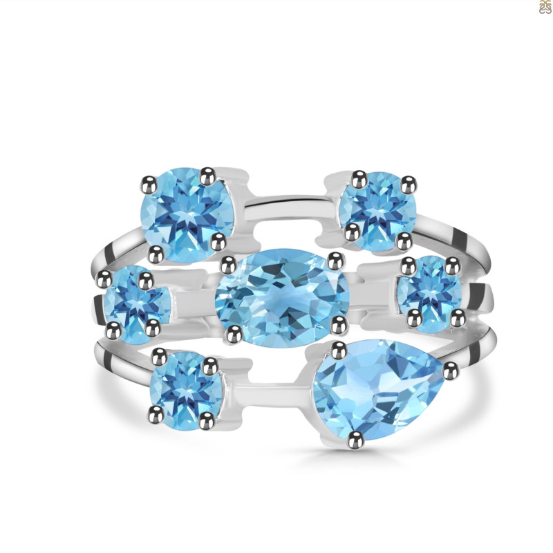 Blue Topaz Ring BTZ-RDR-2087.