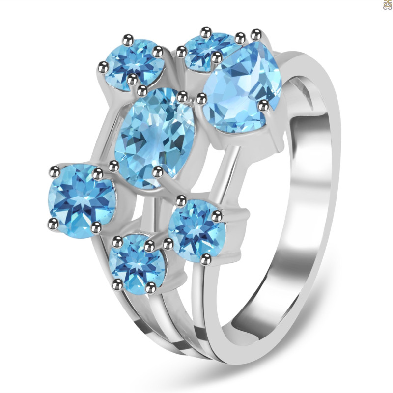 Blue Topaz Ring BTZ-RDR-2087.
