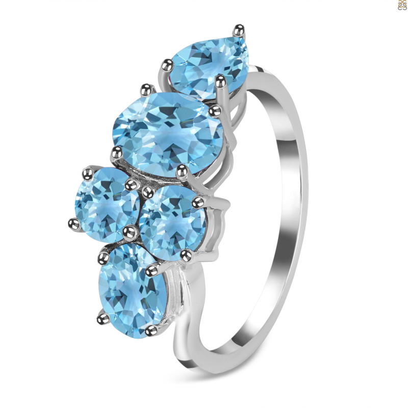 Blue Topaz Ring BTZ-RDR-2089.