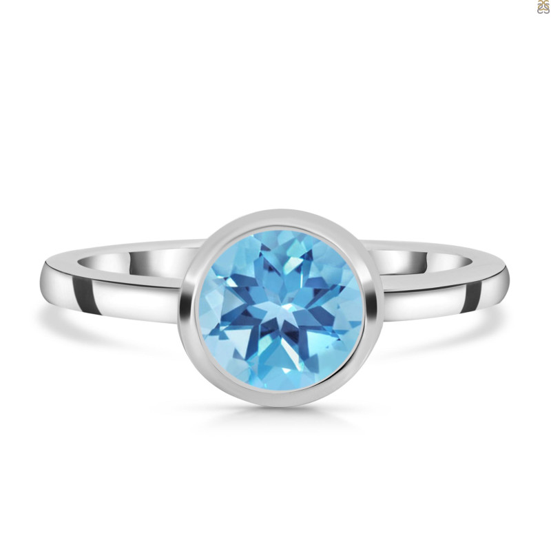 Blue Topaz Ring BTZ-RDR-2136.
