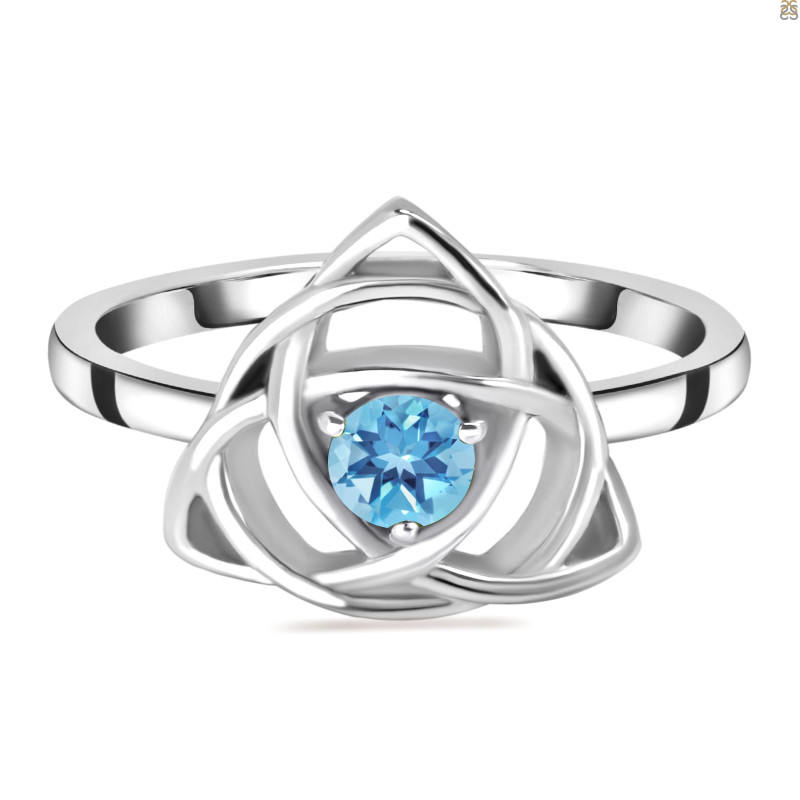 Blue Topaz Triquetra Ring BTZ-RDR-2142.