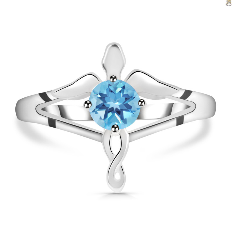 Blue Topaz Angel Ring BTZ-RDR-2150.