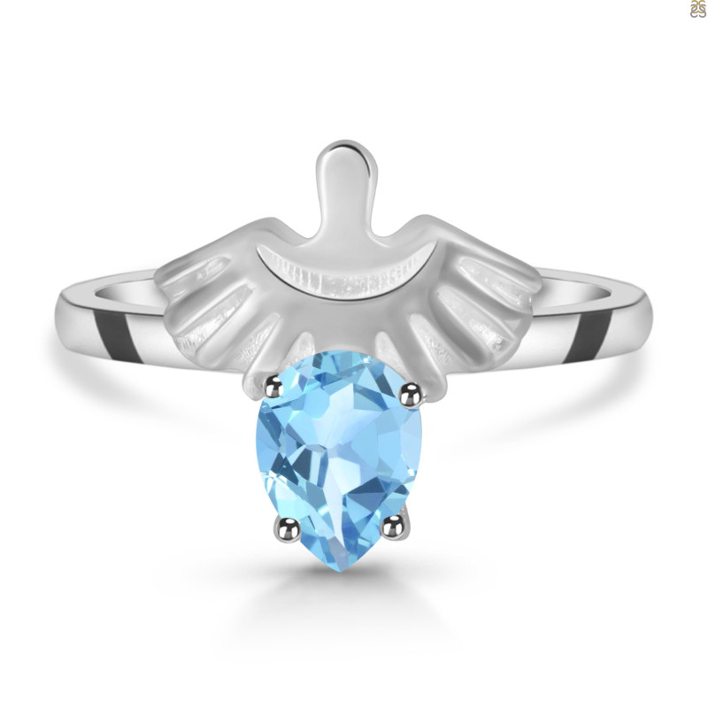 Blue Topaz Ring BTZ-RDR-2156.