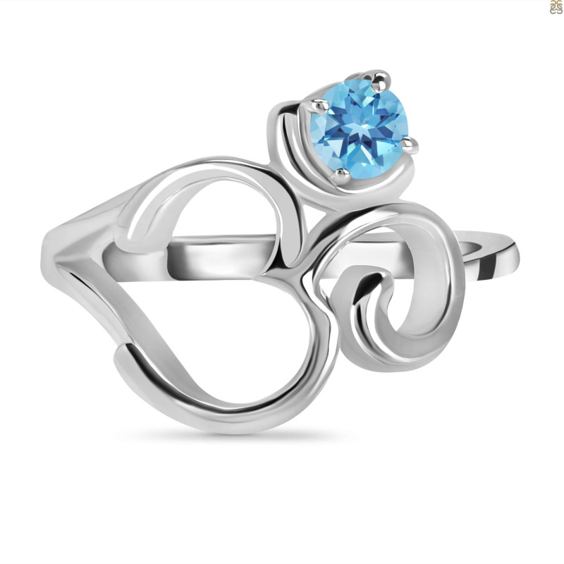 Blue Topaz OM Ring BTZ-RDR-2165.