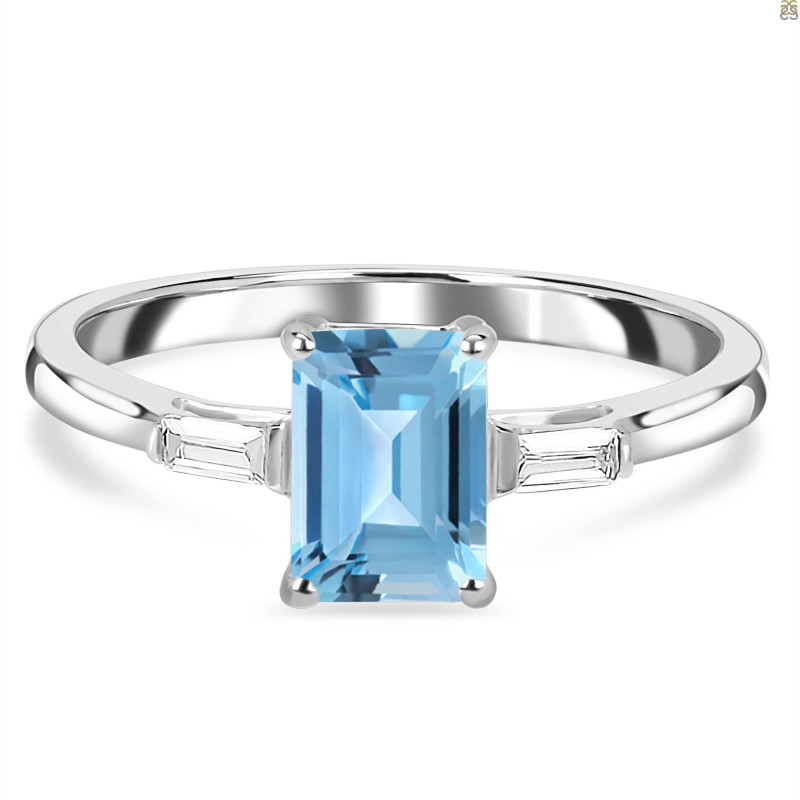 Blue Topaz & White Topaz Ring BTZ-RDR-2251.