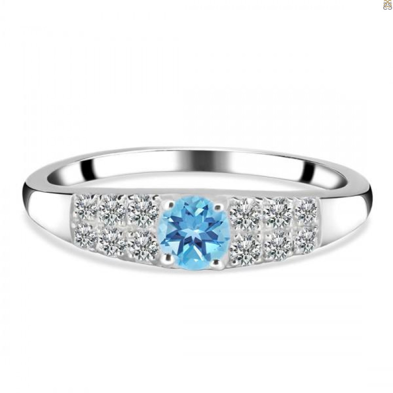 Blue Topaz Ring BTZ-RDR-2270.