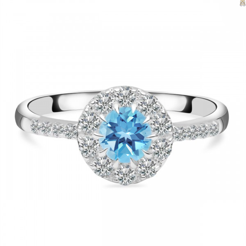Blue Topaz Ring BTZ-RDR-2281.