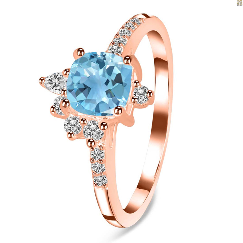 Blue Topaz & White Topaz Ring BTZ-RDR-2404.