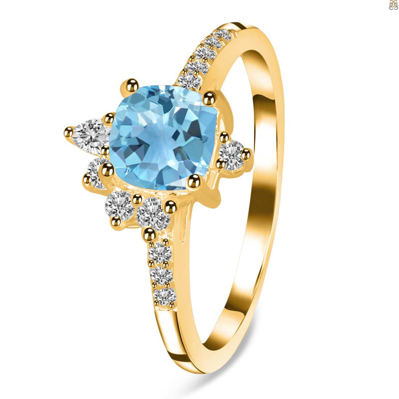Blue Topaz & White Topaz Ring BTZ-RDR-2404.