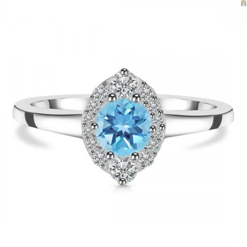 Blue Topaz Ring BTZ-RDR-2504.
