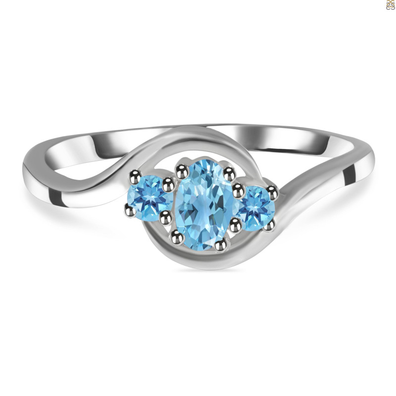 Blue Topaz Ring BTZ-RDR-2635.